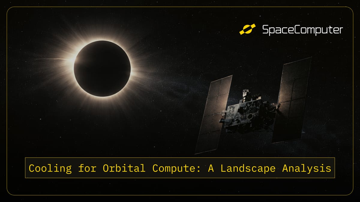 Cooling for Orbital Compute: A Landscape Analysis